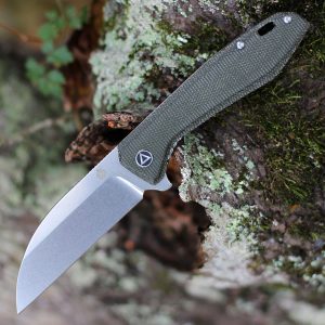 QSP Knife Pelican - Green Linen Micarta (3.6" CPM-S35VN) QS118E1